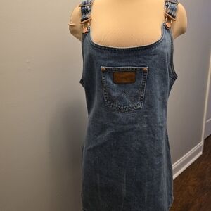 Staud + Wrangler Demin Overall Mini  Dress